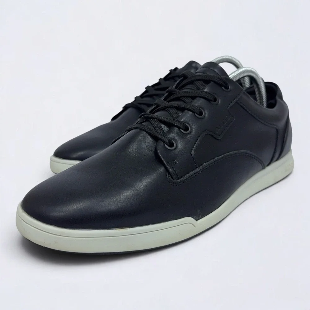Aldo Abel Casual Shoes Men's Size 9.5 Black White Leather Lace Up Sneakers